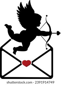 vector illustration of love, cupid of love, angel of love