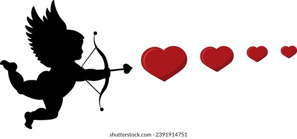 vector illustration of love, cupid of love, angel of love