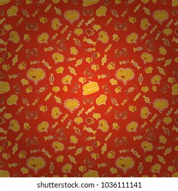 Vector illustration. Love design with different elements. Seamless Interesting typography. Valentines day background on yellow, white and orange colors.