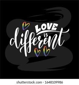 Vektorillustration Illustration der Liebe ist eine andere Schrift für Banner, Poster, Logo, Werbung, Postkartendesign. Handgeschriebener Text für Web-Vorlage oder -Druck kann für St. Valentins Tagesdekoration verwendet werden