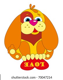 Vector illustration. Love dog.