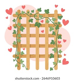 Vector illustration of Love Grows on the Garden Fence