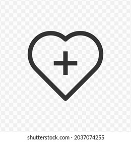 Vector illustration of love health icon in dark color and transparent background(png).