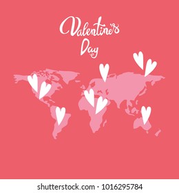 Vector illustration.  Love, hearts. Valentines day. Be my valentine. 14 february. 