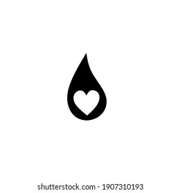 Icono vectorial de amor con gota de agua
