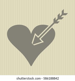 Vector illustration of Love icon in grey

