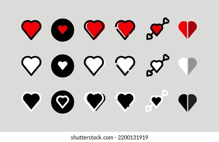 vector illustration of love icon. set of love. love vector. love emoji vector. 