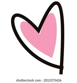 Vector illustration of love icon with untidy drawing technique.