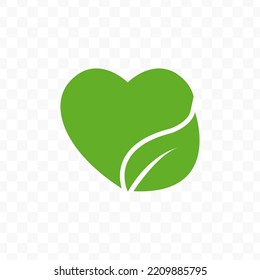 Vector Illustration Of Love Leaf Icon Sign And Symbol. Colored Icons For Website Design .Simple Design On Transparent Background (PNG).