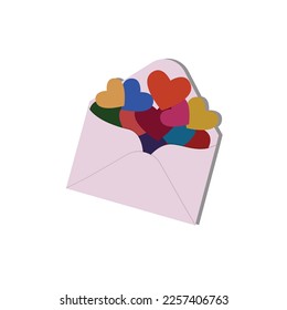 Vector illustration of Love letter icon. Love letter flat design.