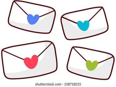 Ilustración vectorial de cartas de amor