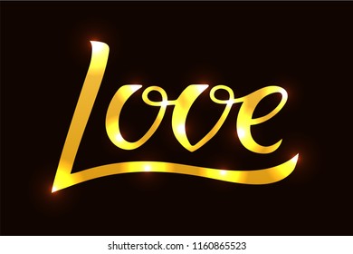 Vector illustration of love for logotype, flyer, banner, invitaion or greeting card, postcard, badge. Love typography poster. Handwritten modern lettering. Love quotation on textured background.