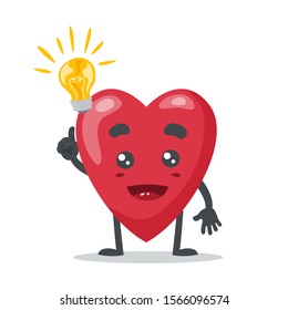 vector illustration of love mascot, has idea on white background