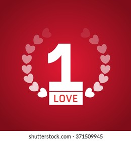 vector illustration of love number one