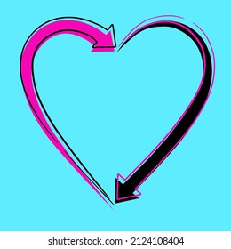 Vektorgrafik der Liebe in rosa und schwarzen Farben. geeignet für Logos, Marken, Produkte für Erwachsene.