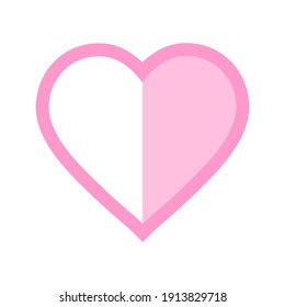 Vector illustration of love in pink. Symbol of love and affection.