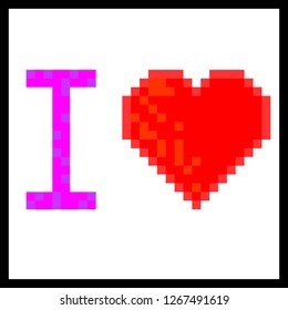 vector illustration and love pixel art 