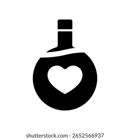 Vector Illustration of Love Potion With Heart Symbol