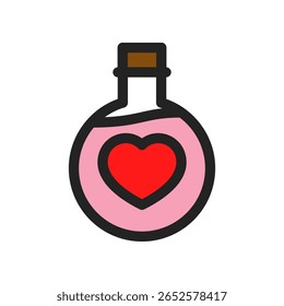 Vector Illustration of Love Potion With Heart Symbol