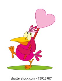 vector illustration: love raven