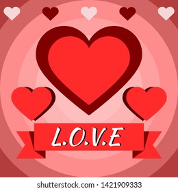 Vector illustration of love with a red composition