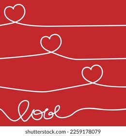 Vector illustration. Love seamless pattern. Linear inscriptions about love. Caption: I love you. Design for a wedding or Valentine's Day, textile decor, wrapping paper, cards, invitations.