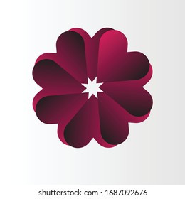 ilustración vectorial de la flor de forma de amor , logotipo del amor , diseño de icono