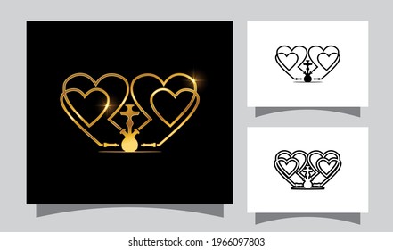 A Vector Illustration Of Love Shisha Vector Sign