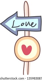 Vector illustration of a love sign