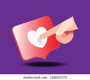 Vector illustration of love sign index hand eps 10