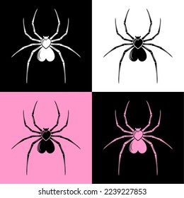 ilustración vectorial de araña amorosa en diferentes colores