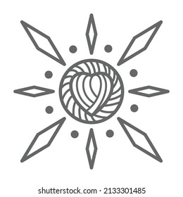 Vector illustration of love and sun icon