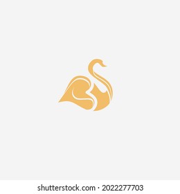Vector illustration of love swan icon