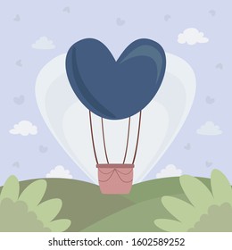 Vector Illustration of love symbol, balloon heart, Love Is in the Air, romantic pink background for wedding day