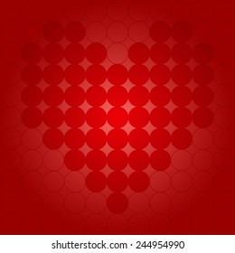 Vector illustration: love symbol heart made of red circles