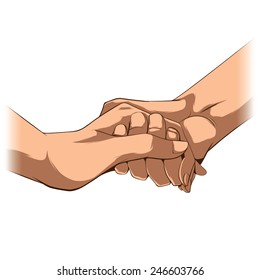 Vector illustration. Love symbol made by hands.