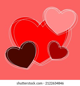 Vector illustration love symbol, with stylish hearts