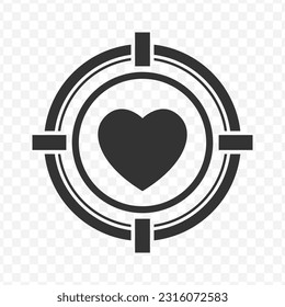 Icono vectorial de destinos de amor en color oscuro y fondo transparente (PNG).