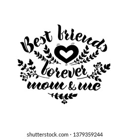 Vector illustration of love text for mom. Romantic sign, label, icon. Inspirational quote card, invitation, banner. Women's calligraphy. Woman lettering typography poster. Lettering. EPS 10