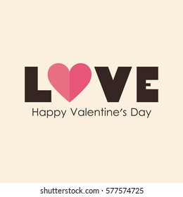 Vector illustration of love text for Valentines day card