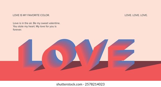 Vector illustration. Love, Valentine's Day. Banner, postcard, cover. Love, letters, background.