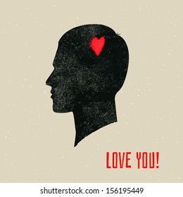 Vector illustration of I love you!