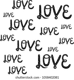 Vector illustration Love You. lettering. Handwritten quote. Vector illustration EPS10. Colorful design for poster, print on the t-shirt, card, invitation. Easy editable for design.