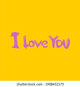Vector illustration of I love you writing in hand graffiti style.