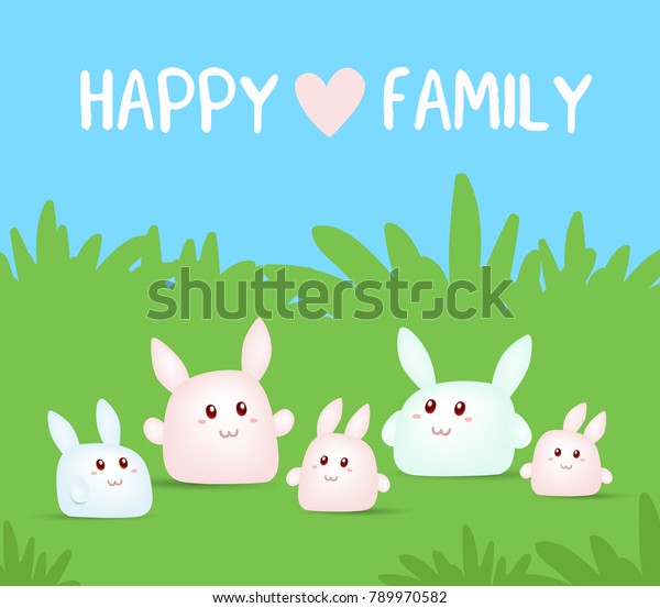 Download Vector Illustration Lovely Cartoon Family Bunny Stock ...
