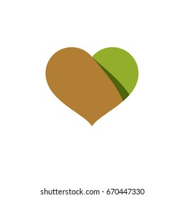 Vector illustration of loving heart. Phytotherapy metaphor, vector graphic emblem.