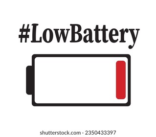 vector illustration of a low battery