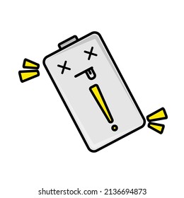 Vector illustration of low battery and dying. suitable for icons, symbols or children's pictures