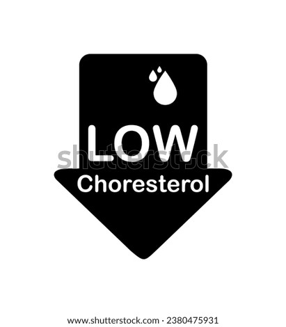 Vector illustration of low cholesterol icon on white background.