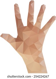 Vector Illustration Of Low Poly Hand
